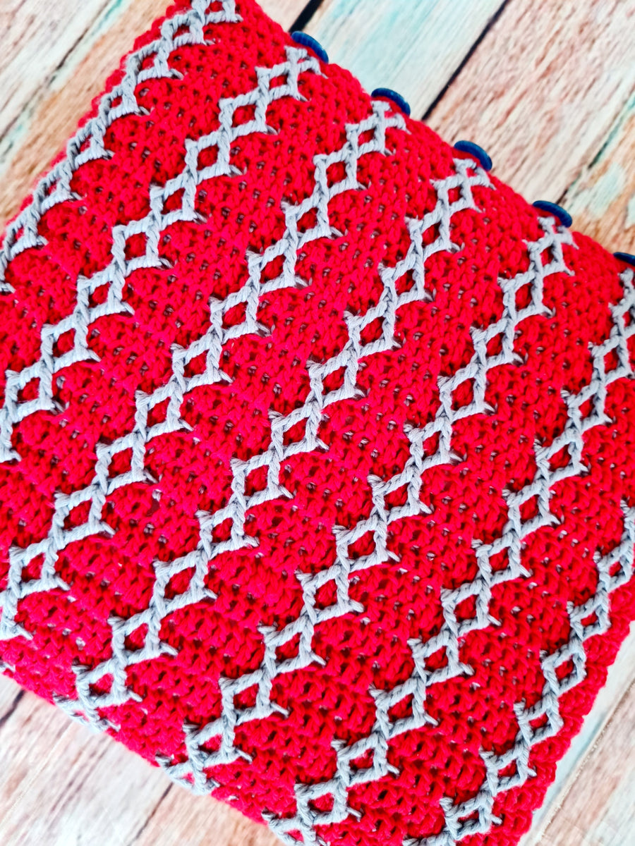 Dinna Fash Kisses Cushion Cover. PATTERN ONLY Tina's Love of Crochet