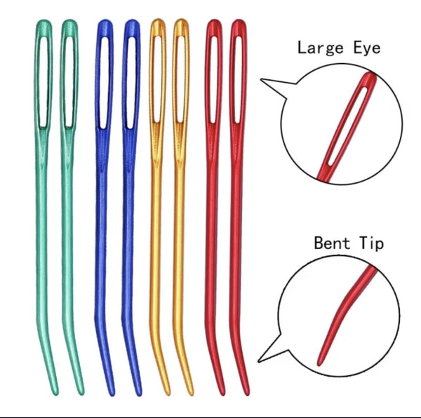 Aluminium Large Eye Darning Needles x2