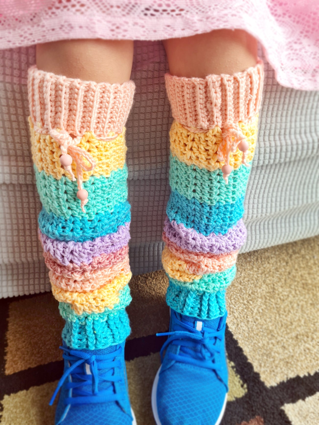 Girls' Leg & Wrist Warmers Set. PATTERN ONLY