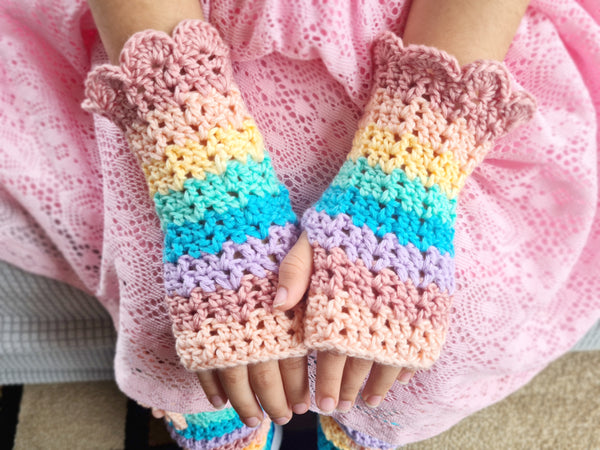 Girls' Leg & Wrist Warmers Set. PATTERN ONLY