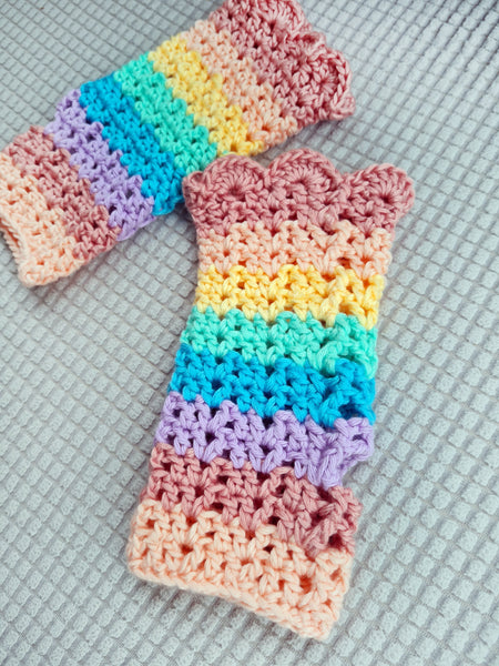 Girls' Leg & Wrist Warmers Set. PATTERN ONLY