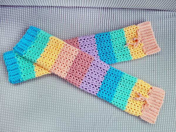 Girls' Leg & Wrist Warmers Set. PATTERN ONLY